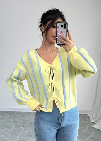 Желтый демисезонный кардиган SHEIN