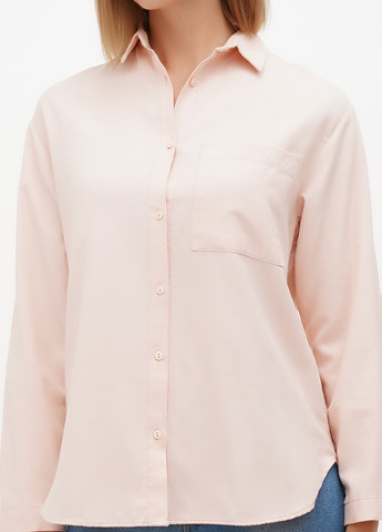 Пудровая кэжуал рубашка однотонная Sassofono Club