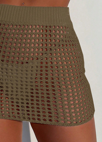 Темно-бежевая пляжный однотонная юбка SHEIN