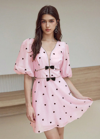 Рожева святковий сукня кльош SHEIN сердечка