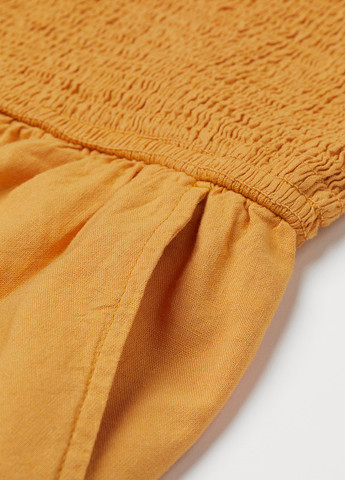 Комбинезон H&M комбинезон-шорты однотонный оранжевый кэжуал хлопок, вискоза