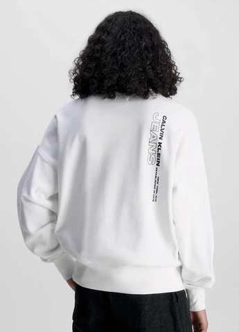 Белый свитшот Calvin Klein Jeans рисунок без декора (328199974)