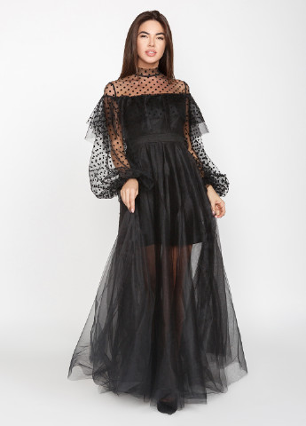 Черное вечернее платье Gepur