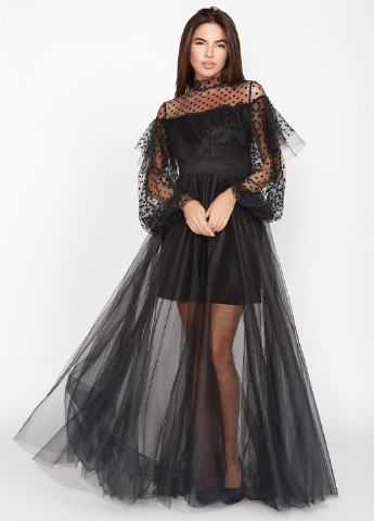 Черное вечернее платье Gepur
