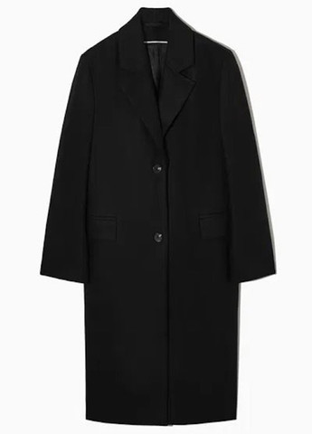 Черное демисезонное Пальто однобортное Cos