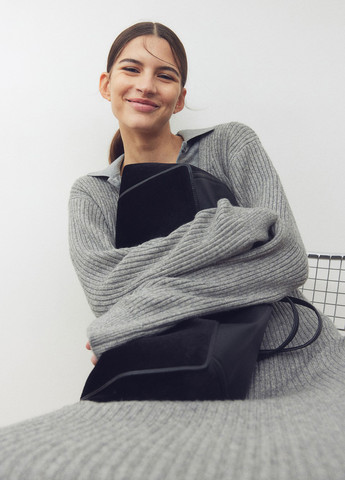 Сіра кежуал сукня футляр H&M меланжева