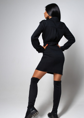 Чорна ділова джинсова сукня насиченого кольору Jadone Fashion