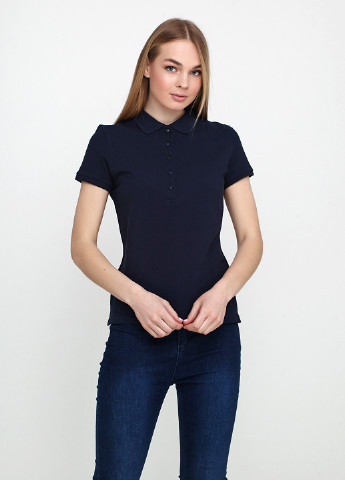 Темно-синяя женская футболка-поло (2 шт.) Oodji однотонная