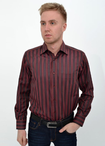 Бордовая кэжуал рубашка в полоску Framzoni