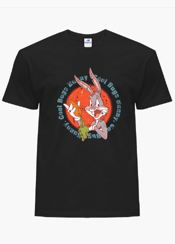 Черная футболка мужская багз банни луни тюнз (bugs bunny looney tunes) (9223-2886-1) xxl MobiPrint
