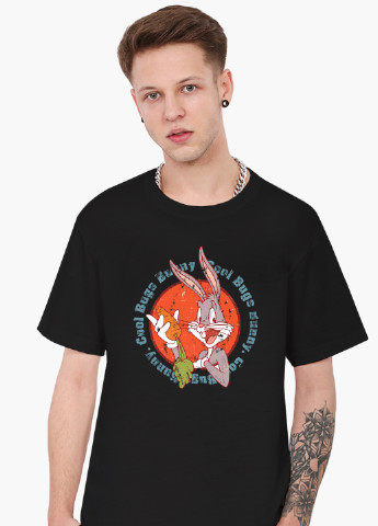 Чорна футболка чоловіча багз банні луні тюнз (bugs bunny looney tunes) (9223-2886-1) xxl MobiPrint