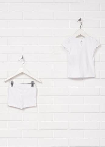 Белый летний комплект (футболка, шорты) Baby Club