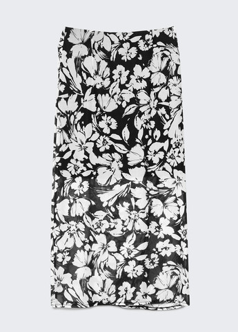 Черно-белая кэжуал однотонная юбка Stradivarius на запах