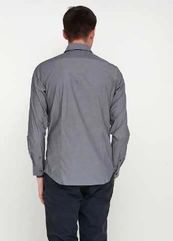 Серая классическая рубашка однотонная Banana Republic с длинным рукавом