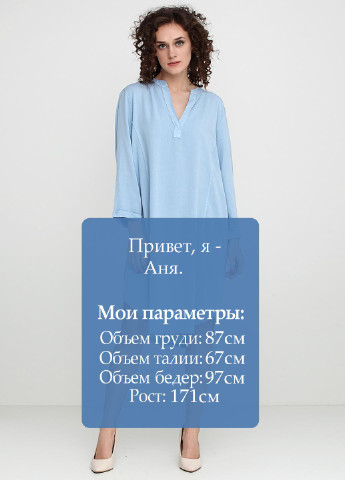Голубое кэжуал платье New Collection однотонное