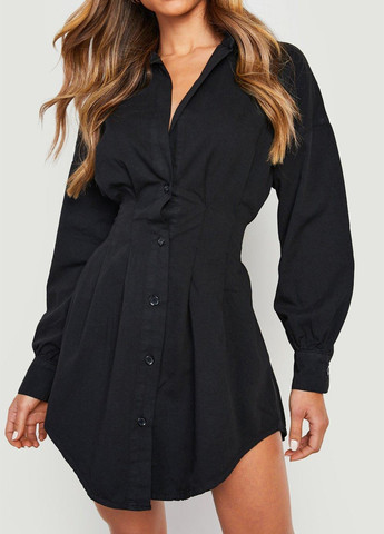 Чорна кежуал сукня сукня-сорочка Boohoo однотонна