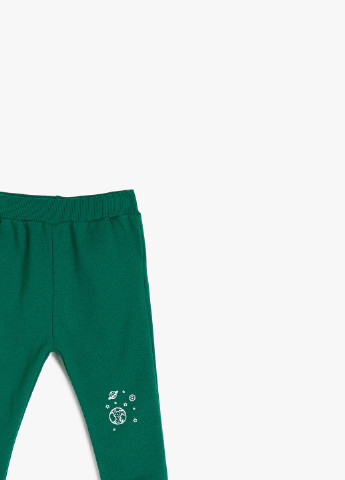 Штани KOTON джогери зелені спортивні трикотаж, бавовна