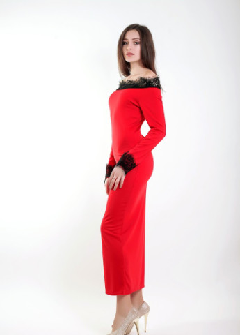 Червона кежуал жіноче плаття подіум viola Podium однотонна