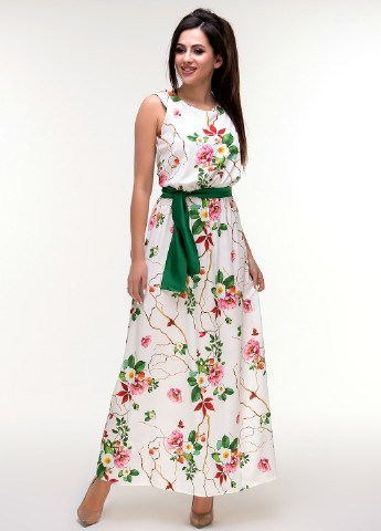 Белое кэжуал платье Olsa с цветочным принтом