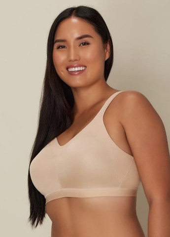 Бежевый минимайзер бюстгальтер Playtex без косточек полиэстер