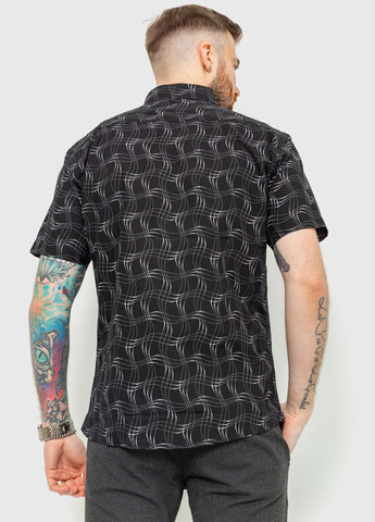 Черная кэжуал рубашка с абстрактным узором Ager