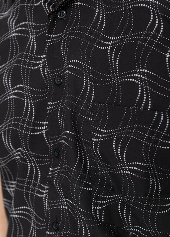 Черная кэжуал рубашка с абстрактным узором Ager