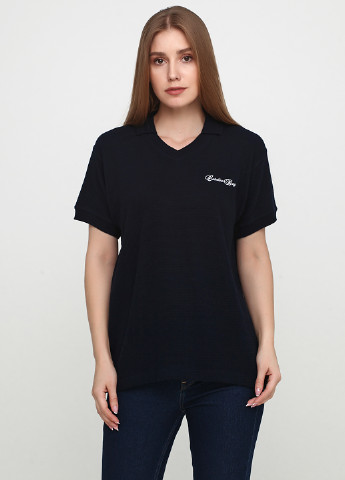 Темно-синяя женская футболка-поло Asos с надписью