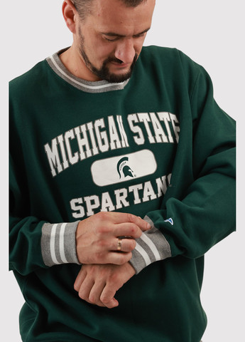 Темно-зеленый свитшот Blue 84 надпись без декора (361422092)