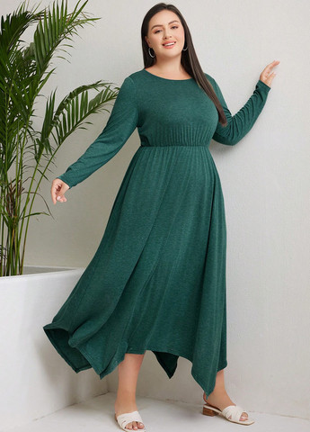 Зелена кежуал сукня кльош SHEIN меланжева