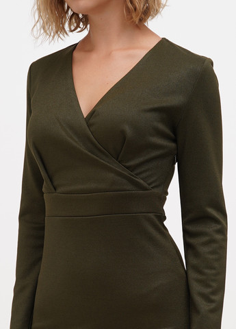 Оливкова кежуал сукня Sassofono однотонна