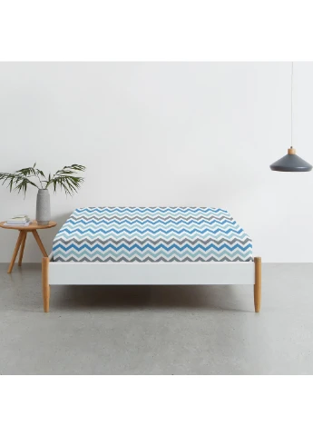 Простирадла євро набір DARK BLUE / ZIGZAG BLUE GREY 220х240 см (2 шт) Cosas (250459891)