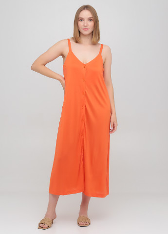 Оранжевое кэжуал сарафан платье-комбинация Monki однотонное