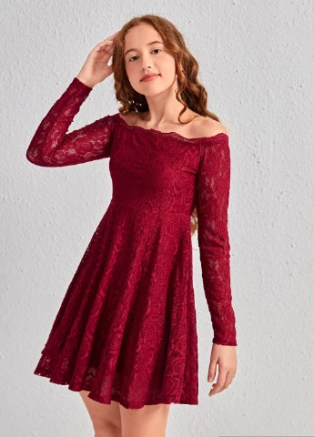 Бордова сукня SHEIN (327884332)
