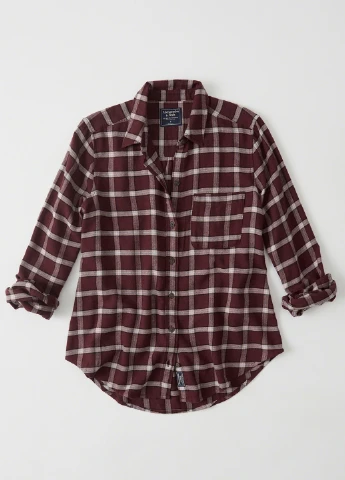 Коричневая кэжуал рубашка в клетку Abercrombie & Fitch