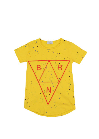Желтая летняя футболка с коротким рукавом Berna