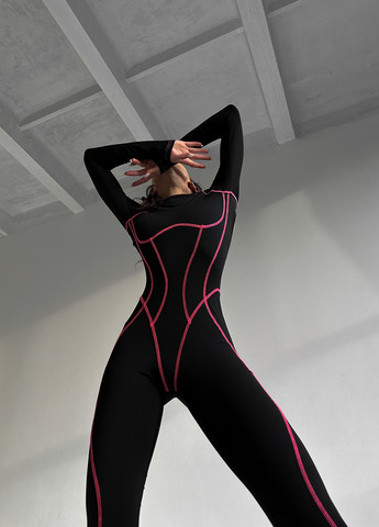 Комбінезон NOVA VEGA комбинезон-брюки однотонный чёрный спортивный бифлекс, полиэстер