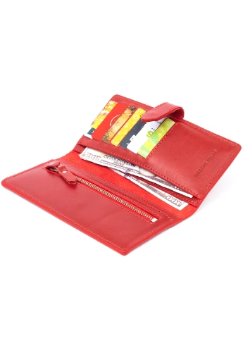 Жіночий шкіряний гаманець 9х18х1,5 см Grande Pelle (229459039)