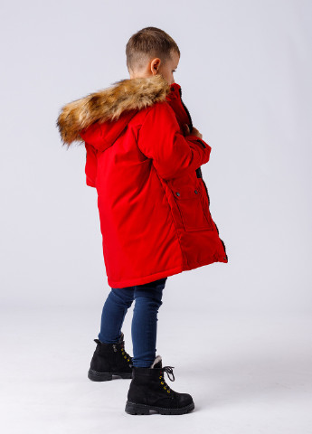 Красная зимняя пуховая зимняя куртка для мальчика DobraMAMA