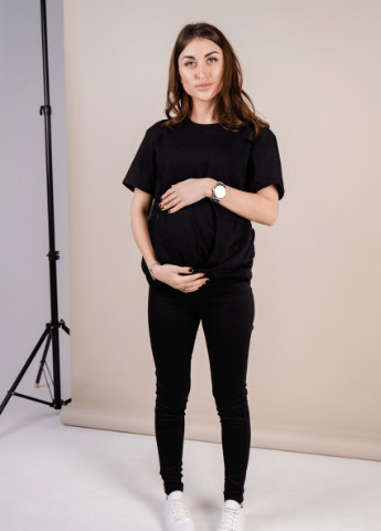 Штани легінси для вагітних, майбутніх мам чорні To Be (228254851)