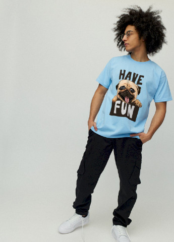 Блакитна футболка чоловіча YAPPI