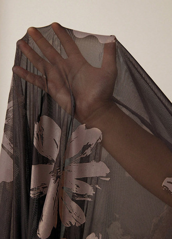 Чорна вечірня, кежуал сукня а-силует SHEIN з квітковим принтом