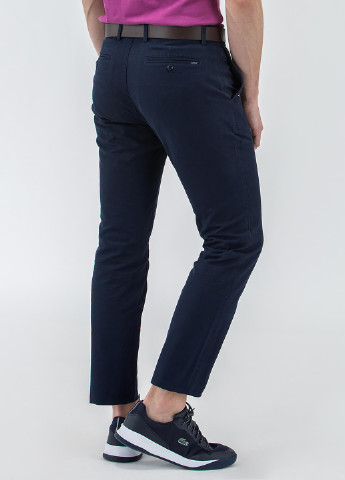 Темно-синие кэжуал демисезонные зауженные, укороченные брюки Lacoste