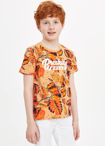 Світло-оранжева літня футболка DeFacto