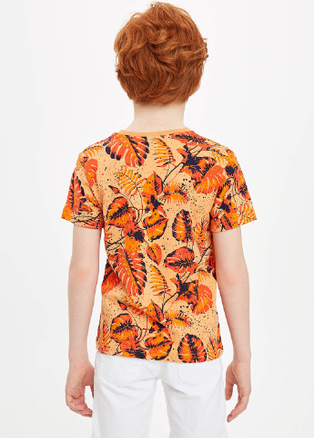 Светло-оранжевая летняя футболка DeFacto