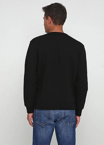 Свитшот H&M - Прямой крой рисунок черный кэжуал хлопок, трикотаж - (253712653)
