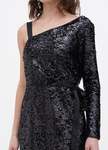 Черное вечернее, праздничный платье Emporio Armani EA7 однотонное