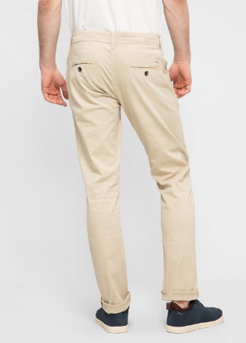 Бежевые кэжуал демисезонные прямые брюки Pepe Jeans