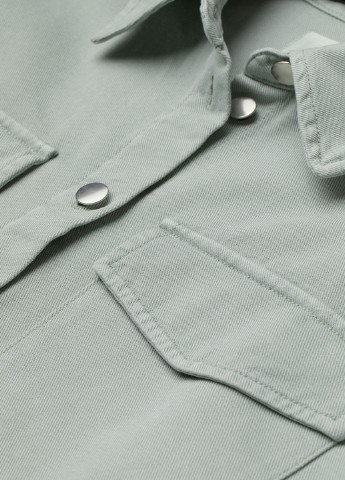 Мятная джинсовая рубашка однотонная H&M