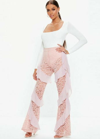 Светло-розовые кэжуал летние классические брюки Missguided