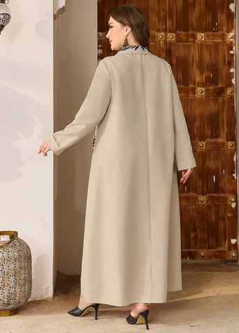 Бежева кежуал сукня а-силует, сукня-сорочка SHEIN однотонна